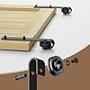 TSMST 200cm Schiebetürsystem Komplett-Set für Schiebetüren mit Bodenführung Schwarz Schienen-Kit Passend für eine einzelne Holztür, J-Form #5