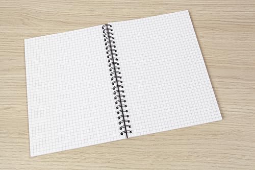 Sigel SN600 Spiralblock A5 kariert, Notizblock aus Recyclingpapier, hoher Weißegrad, 160 perforierte Seiten, Cover aus Karton, Quicknote