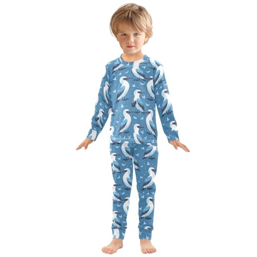 Pajama Sets Long Sleeve Blue Footed Booby on Sky Soft Comfy Sleepwear 2 Piece PJS 3-8T2