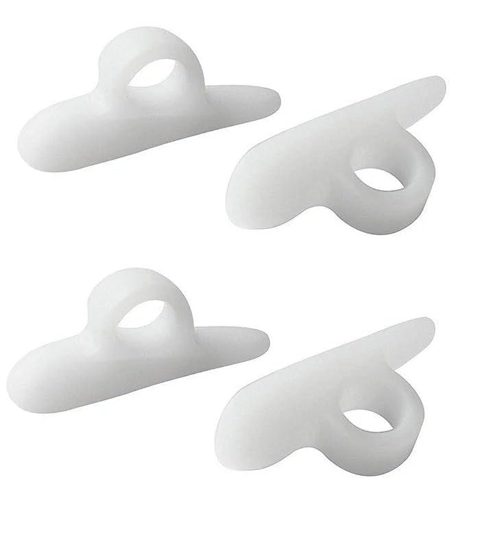 Gel Hammer Toe Crest Cushions, Right/Left Support Pads, Straightener and Corrector, 4-Pack (Medium - Right)