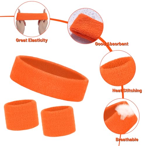 Image of 18 Pcs Sweatbands for Kids Sports Colorful Elastic Headband Wrist Bands Sets Moisture Wicking Sweat Band for Team Activity, Basketball, Football, Running, Gym & Exercise