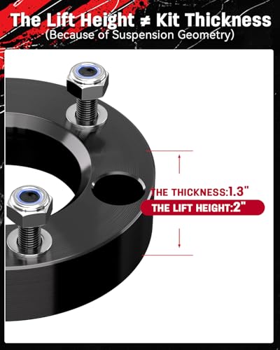 Richeer 2 inch Leveling Lift Kit Compatible with 2004-2026 F150, Leveling Lift Kit Fit for 2004-2026 F150 2WD 4WD, 2003-2018 Expedition Forged Front Strut Spacers Raise the Front of your F150 by 2"