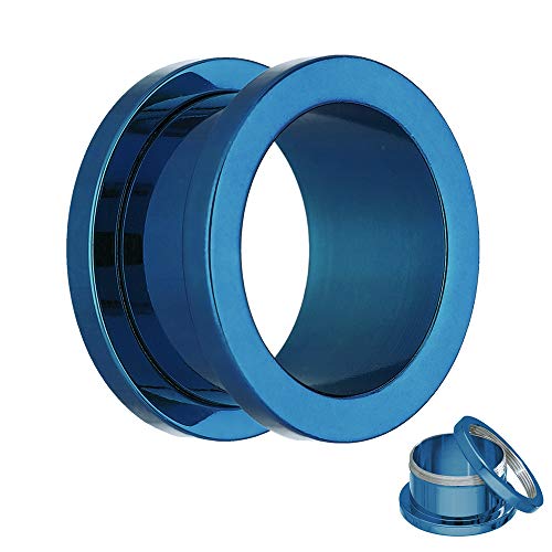 Preisvergleich Produktbild Treuheld Flesh Tunnel - Stahl - Blau 6 mm