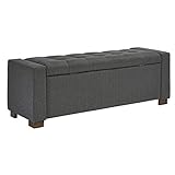Signature Design by Ashley Cortwell Ottoman Tufted Entryway Storage Bench, Charcoal Gray