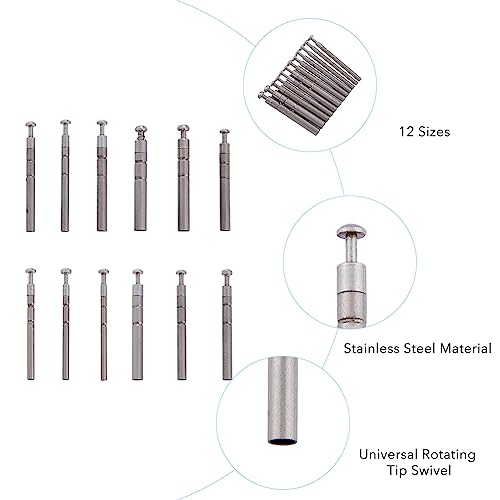 SUPERFINDINGS 12Pcs 12 Sizes Rotating Fishing Rod Tips 304 Stainless Steel 360 Degree Strong Rod Tip Repair Replacement Kit Hole 0.9~2.2mm - Image 4