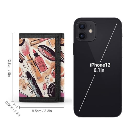 Cosmetic And Makeup Theme Pattern Trifold Wallet for Men - Money Clip Slim Wallets with Multiple Card Slots Minimalist Small Front Pocket Wallet for Everyday Carry2