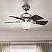 Hunter 34 inch Small Indoor Ceiling Fan with LED Light and Pull Chain - Standard Mount Ceiling Fan, 5 Blades, For Bedroom, Home Office, or Laundry Room, Quiet - Watson 52092, Brushed Nickel