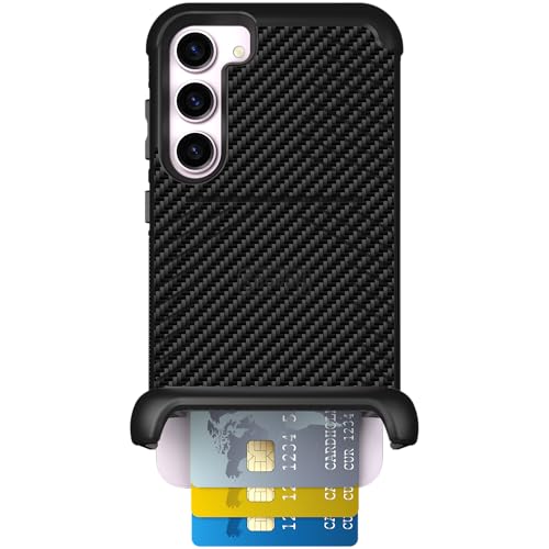 Scooch for Samsung Galaxy S23 Plus Wallet Case, Wingmate, Carbon Fiber