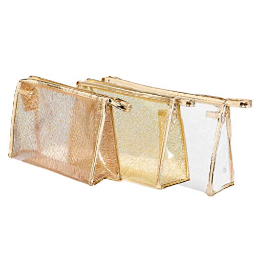 Trousse à maquillage transparente pour voyage | Pack 3 pièces de toilette imperméable pour femme