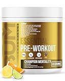 RAW Essential Pre-Workout Powder (Champion Mentality) - Chris Bumstead Sports Nutrition Supplement for Men & Women - Preworkout Energy Powder with Caffeine, L-Citrulline, L-Tyrosine & Beta Alanine