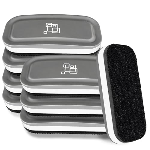 Image of maxtek Magnetic Dry Erase Eraser, 8 Pack, Gray