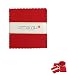 COTTONVILL Cotton Solid Precut Quilting Fabric Bundle 42 pcs, Red (5" Charm Squares)