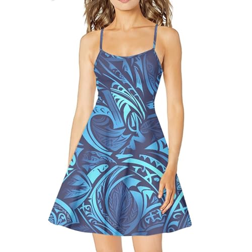 Image of Spaghetti Strap Midi Satin Dresses Summer Sleeveless Sundree Women Girl Beach Party Swing Dress