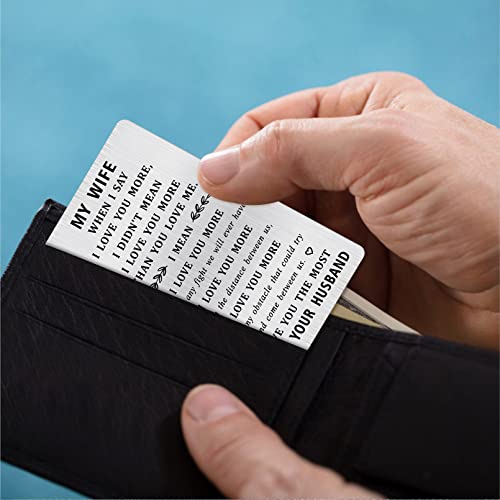 TGCNQ Gifts for Wife - Mother's Day Card Gifts for My Wife from Husband Bride Gifts Wife Birthday Gift Ideas When I Say I Love You More Wallet Card4