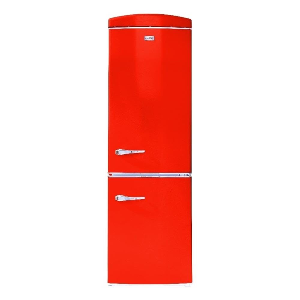 Pemberly Row 10.7 cu. ft. Bottom Mount Retro Refrigerator in Red on Fridge.com