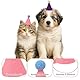 Yootiko 12 Mini Partyhüte in sanften Farben, Geburtstagsmützen für Hunde, Katzen, Kaninchen und Stofftiere, Niedliche Tierparty Dekoration, Pastellfarbenset