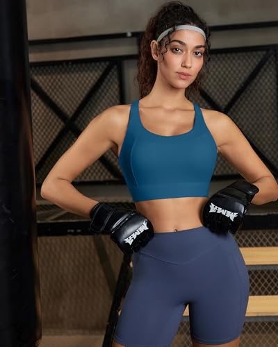 Image of RUNNING GIRL Sports Bra for Women High Support,Strappy Running Supportive High Impact Sports Bras with Sewn in Pads