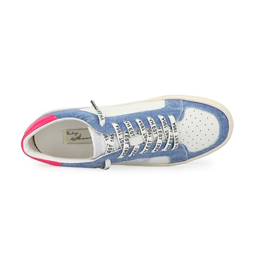 Image of VINTAGE HAVANA Womens Reflex Slip On Casual Fashion Sneakers - Denim Pink Pop, 7.5