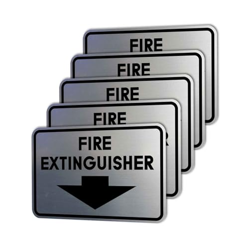 Image of Signs ByLITA Classic Framed Fire Extinguisher (Brushed Silver) - X-Large 5 Pack