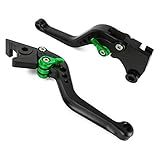 K119黒(緑) カワサキ ブレーキ クラッチショートレバー 6段階調整 Ninja250 Ninja400 Z250 Z400 ベルシス-X250 等に互換性あり