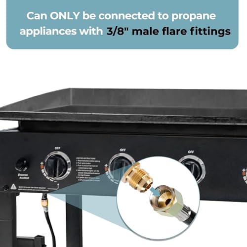 SHINESTAR 3.5 Feet Universal Gas Grill Regulator and Hose with Gauge, Replacement for Patio Heater, Weber, Charbroil, Nexgrill and Other Propane BBQ Grill, Fire Pit - Thumbnail 4