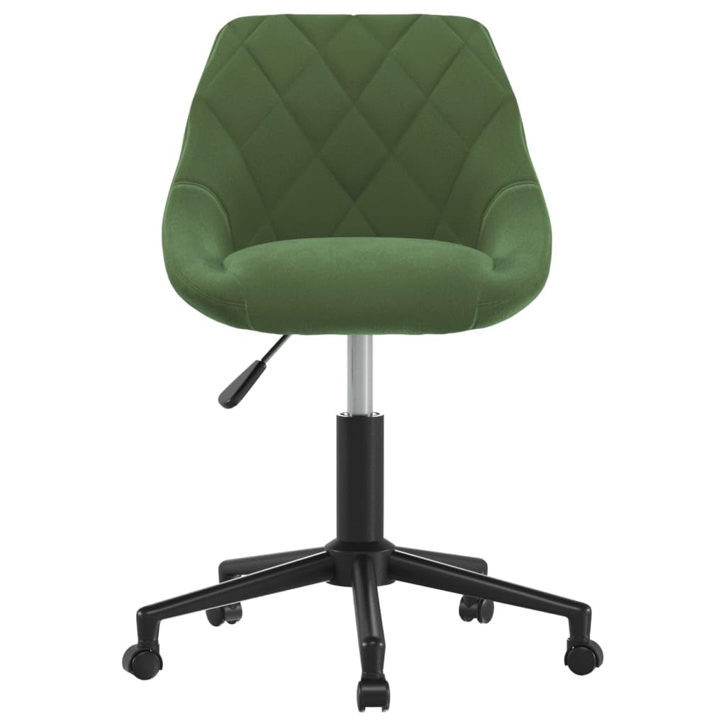Silla de oficina giratoria de terciopelo verde oscuro con ajuste de altura, rotación de 360 grados, ruedas, respaldo ergonómico, asiento cómodo, ideal para oficina en casa, trabajo, juegos y