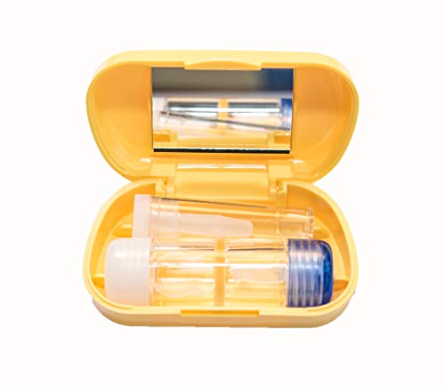 Travel Kit Yellow RGP Hard Contact Lenses Mirror RGP Case & Suction Remover