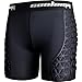 COOLOMG Women's Softball Sliding Shorts with Elite Padded Compression Slider Short for Baseball Football Lacrosse Cricket Black Large