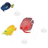 Jonlaki Payaso Flotante Brillante, Decoración de de Imitación de Silicona para Acuario y Diseño Realista, 3 uds.