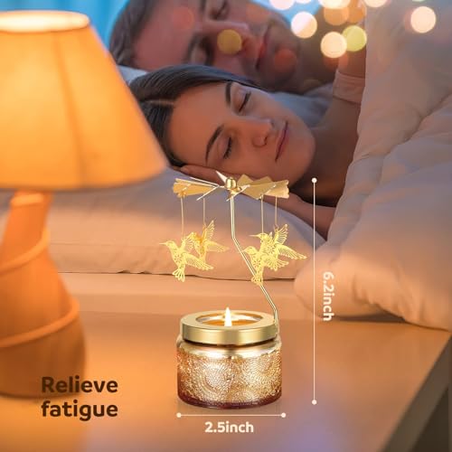 Birthday Gifts for Women, Hummingbird Scented Candles Gifts for Women Mum Best Friend, Pamper Gift for Her Birthday Unique, Rotating Scented Candle for Wedding Anniversary Christmas - Image 4