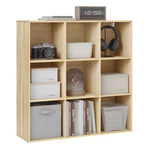WOLTU Bibliothèque avec 9 Compartiments, Étagère Cubique, Cloison à Cubes Ouvertes, Meuble de...