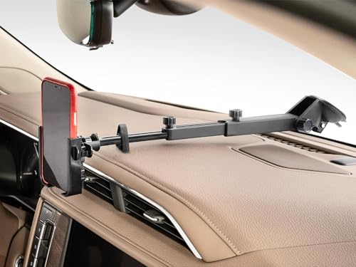 WeatherTech WindshieldFone with Extension - Universal Windshield-Mounted Car Phone Holder - Black Plastic Knobs