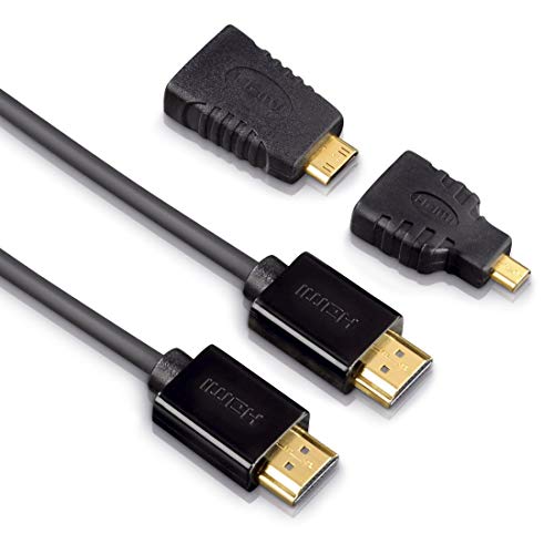 Hama High Speed HDMI-Kabel mit Ethernet (1,5m) inkl. 2X HDMI-Adapter schwarz