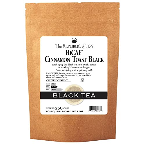 Hicaf Cinnamon Toast Black Tea, 250 Tea Bags, Premium Blended High-caffeine Black Tea