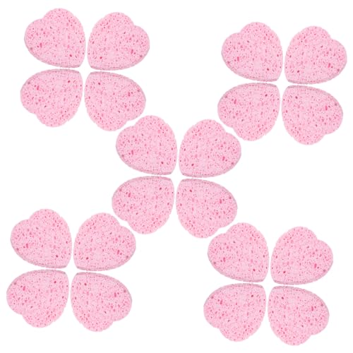 GALPADA 20pcs Random Heart Shape Cleansing Sponge Puff for Gentle Exfoliation and Makeup Removal for Daily Use Deep Pore Cleansing and Facial Refreshing Random Color