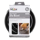Outward Hound Antischlingnapf Hunde - Slow Feeder Hundenapf, für mehr Fressspaß, langsameres Fressen, beugt Blähungen vor, Rutschfester langlebiger Hunde Wasser- & Futternapf, Größe Mittel (Grau)