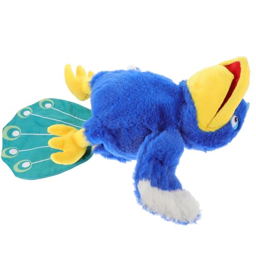 ORFOFE Marioneta de Mano de Pavo Real de Peluche Interactiva de Felpa y Algodón PP Ligera Lavable para Contar Cuentos Juguete Educativo Infantil 1 Pieza para Hogar y Jardín de Infantes