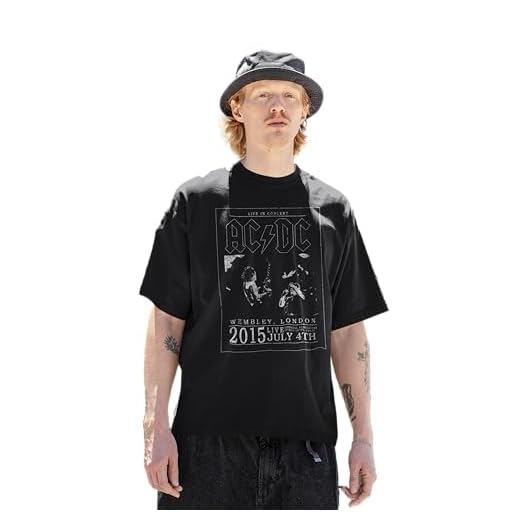 AC/DC Meacdcrts095 Camiseta, Negro, XS para Hombre