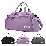 DASIAUTOEM Sporttaschen für Damen und Herren, Sporttaschen mit Schuhfach Nassfach Leichte Fitnesstasche für Sport, Schwimmen,Fitness, Camping, Duffle Bag für Wochenendreisen (Lila)