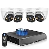 《130° Wide Angle & 4K Ultra HD》Wired Security Camera System Outdoor, POE IP Cameras with 8CH NVR Systems, Video Surveillance DVR Kits with PIR Motion Detection