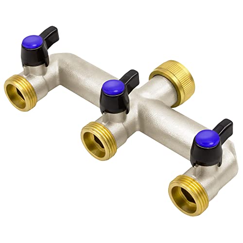VARIOSAN 3-Way Water Distributor 16614, 1 Inch, Brass, 3 Ball Valves, 1" (3-Wege) - Image 3