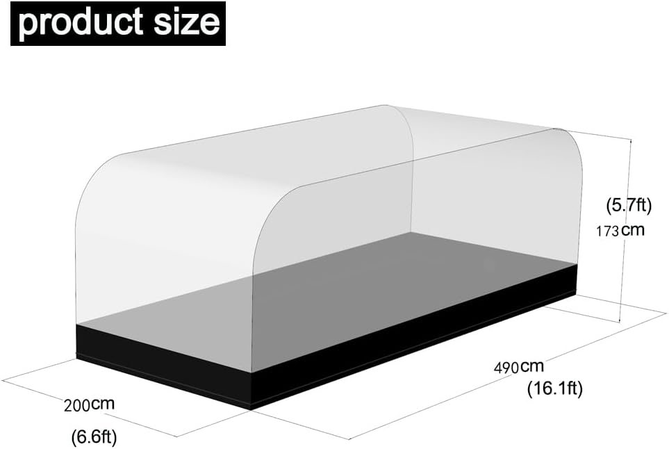 Portable Inflatable Car Cover Garage Tent Airtight Ultimate Shield Outdoor/Indoor Car Bubble Vehicle Shelter for Car Parking Painting Washing and Storage (Transparent+Black, 4.9m L×2.0m W×1.73m H)