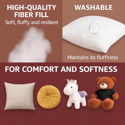 Image of Premium Polyester Fiber Fill, Washable Stuffing for Cushions, Pillows, Soft Toys, Non-Allergenic (4900 Gram)