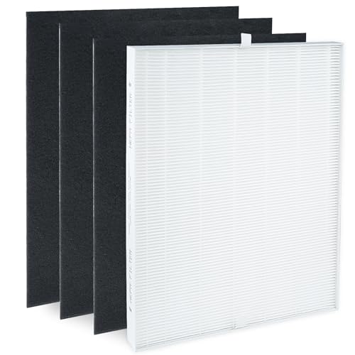 iAmoy 115115 Filtro HEPA de repuesto a compatible con purificador de aire Winix PlasmaWave 5300-2, C535, 6300-2, 5300,5500, 6300, P300, 9000-1 H13 True HEPA filtro y 3 prefiltros de carbón