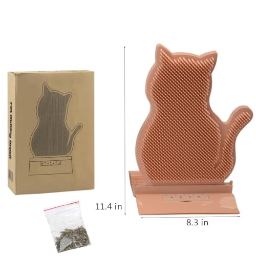 Image of Cat Corner Self Groomer & Brush with Catnip Soft Wall Scratcher & Grooming Combs for Indoor Cats