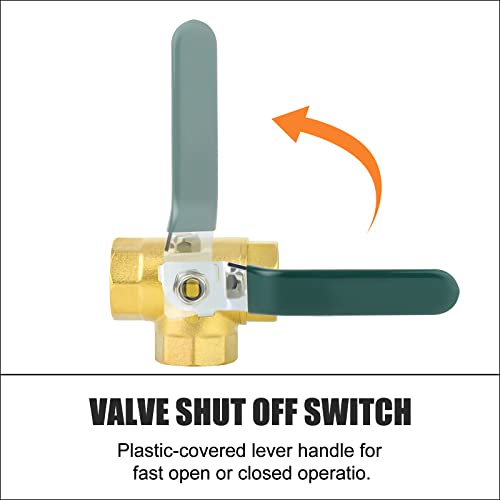 GASHER 1PCS 3/4" Female Heavy Duty Full Port Brass 3-Way Ball Valve (L-PORT) with Blue Handles & Nipple by GASHER - Used condition - Image 5