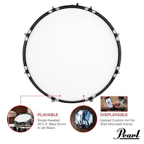 Pearl Frame 20"x5" Playable/Displayable Drum, with Wall Mount (Custom Graphics Sold Separately) (PDF2031) - Thumbnail 5
