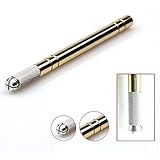  Microblading Pen Tattoo Machine Maquillaje Permanente Cejas Tatuaje Manual Pluma con Aguja (Oro) (ORO)
