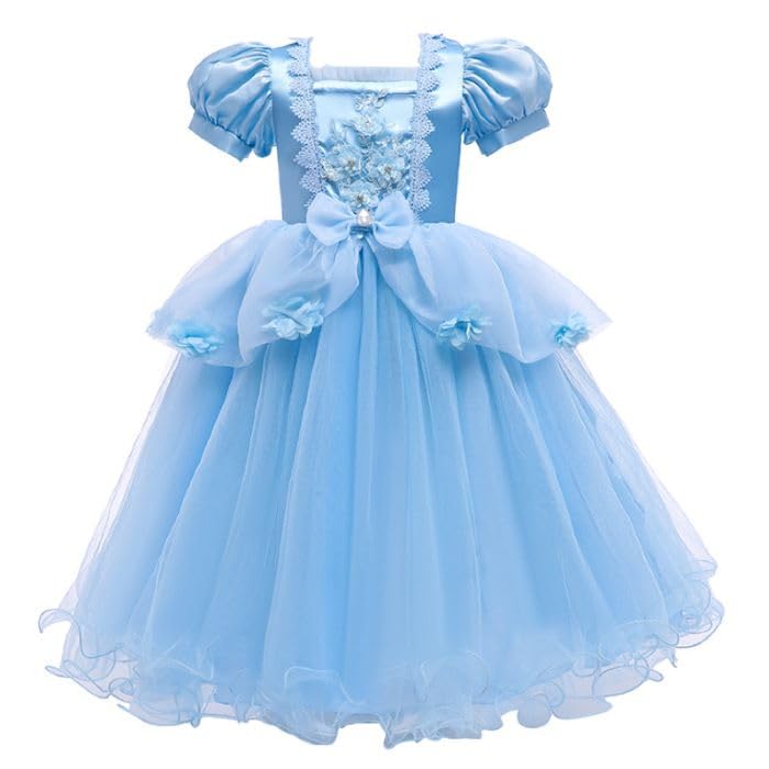 Robe Cinderella CIND003 cadeau d'anniversaire fille en tulle bleu