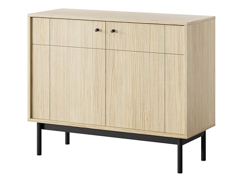 AXLIVING Cypressa K104 Commode Moderne en Chêne Linea, 104 cm, Couleur Chêne